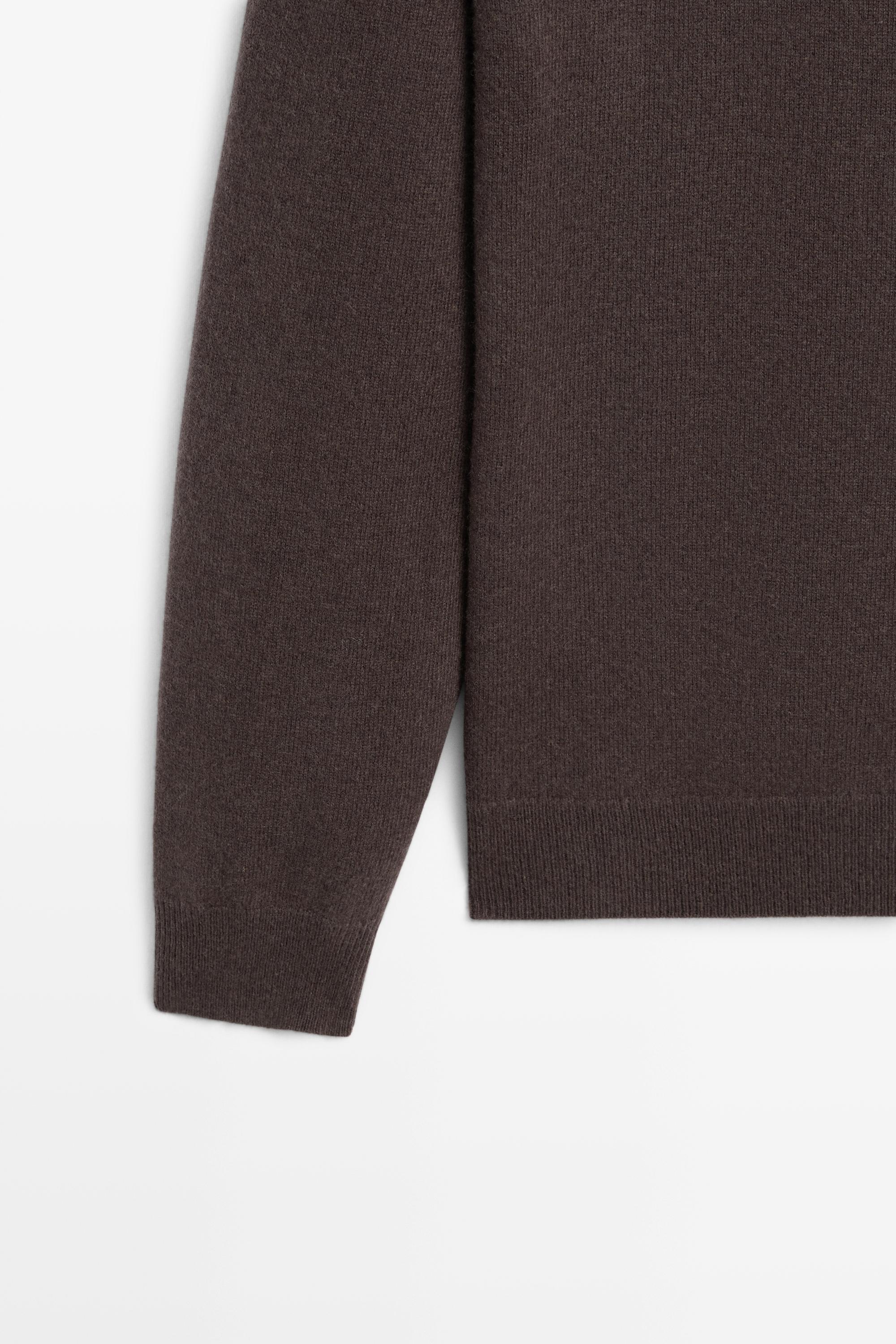 Wool blend zip-detail cardigan